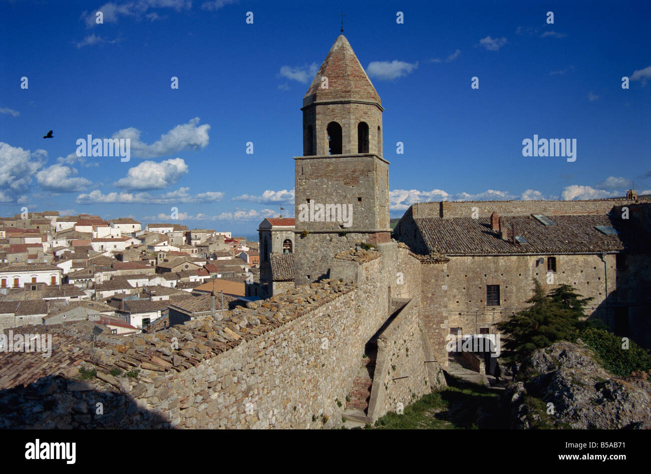 Rooftops of town from the castle Bovino Puglia Italy Europe Stock Photo
