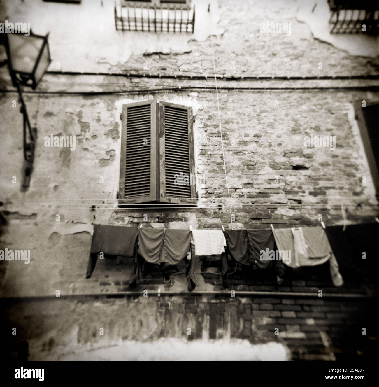 Image taken with a Holga medium format 120 film toy camera of laundry