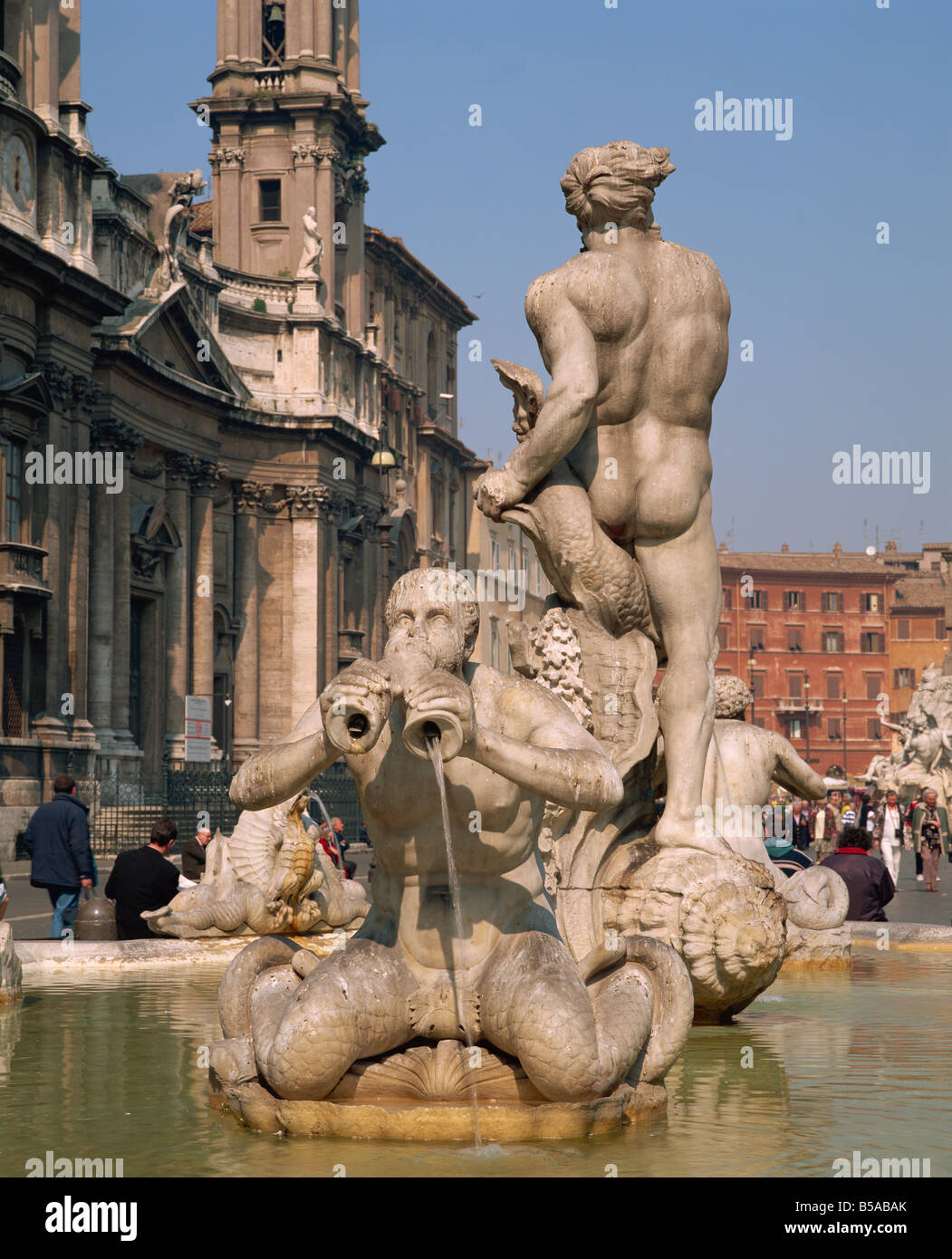 The fountain in the Piazza Navona in Rome Lazio Italy R Rainford Stock Photo