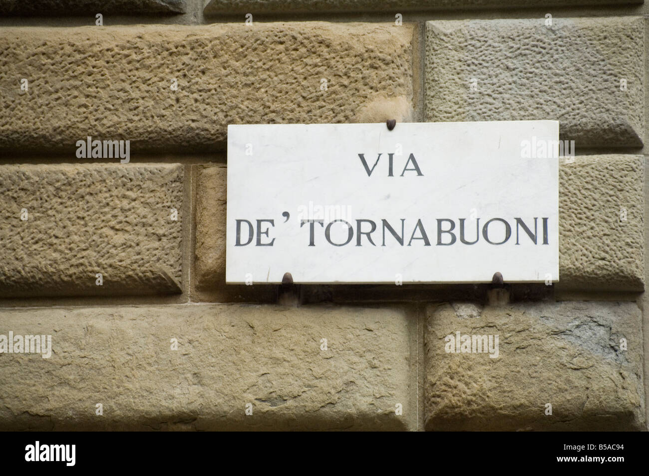 Via de Tornabuoni, upmarket shopping street, Florence (Firenze), Tuscany, Italy, Europe Stock Photo