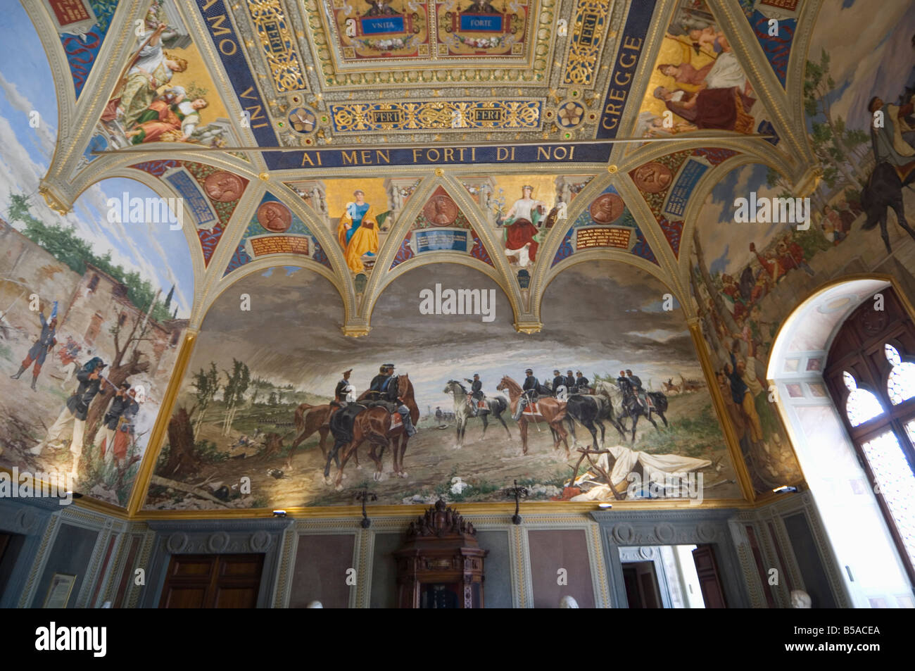 Paintings in the Palazzo Pubblico, Siena, Tuscany, Italy, Europe Stock Photo