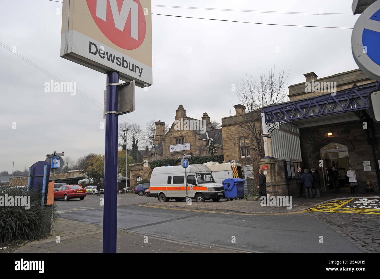 The murder scene at Dewsbury rail station where Ahmed Hassan was killed Picture by Phil Spencer Stock Photo