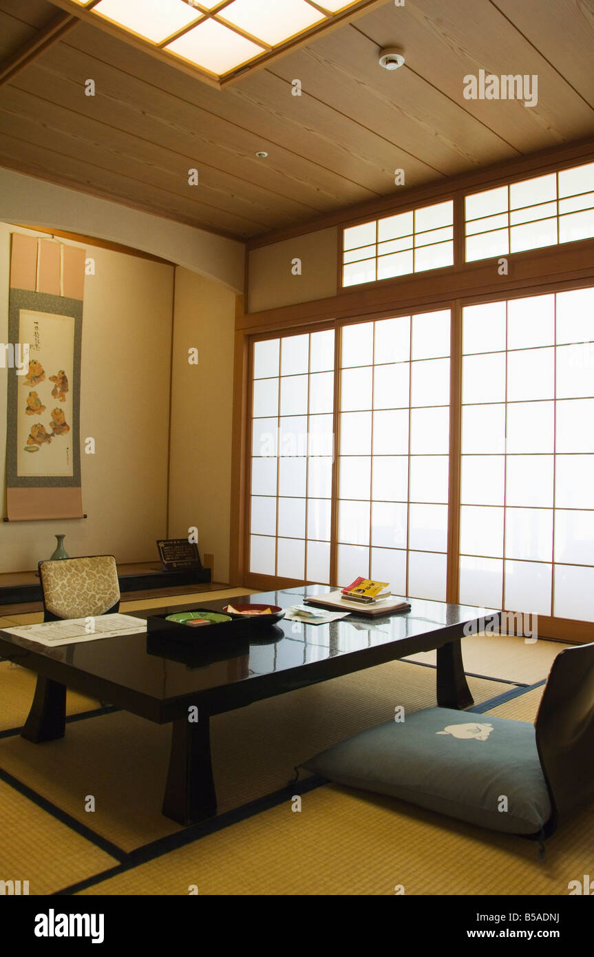 A traditional Ryokan, tatami mat bedroom, in Matsuyama, Shikoku Island, Japan Stock Photo Alamy