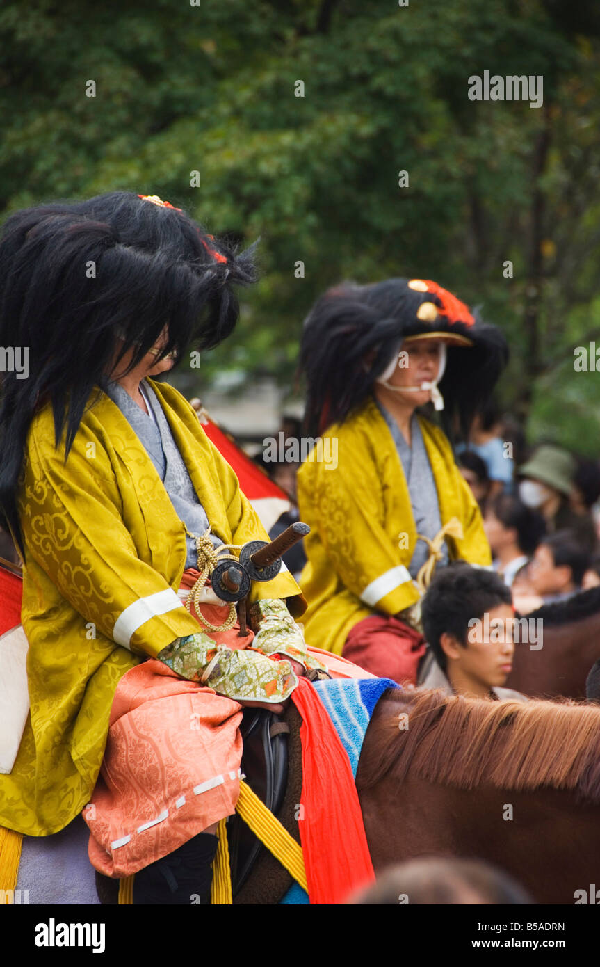 Procession of traditional costume entering Heian Shrine during the Jidai Festival of the Ages, Kyoto, Honshu Island, Japan Stock Photo