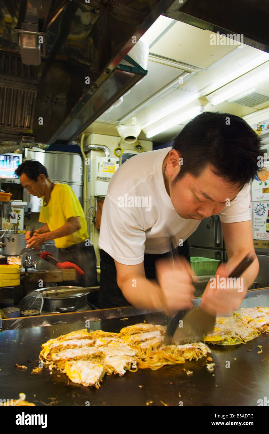 Okonomiyaki Japanese pancake, Fast Food Outlet at Okonomimura, Hiroshima City, Hiroshima