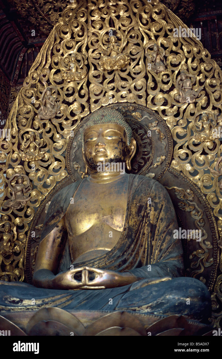 Statue of the Buddha Byodin Temple near Kyoto Japan Asia Stock Photo
