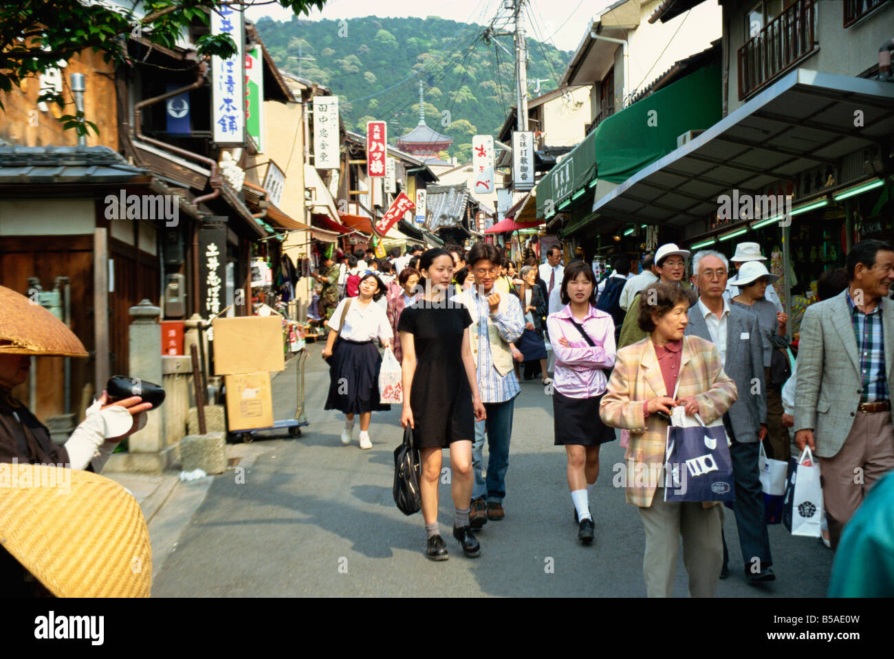 Crowds in Teapot Lane Kyoto Japan Asia Stock Photo Alamy