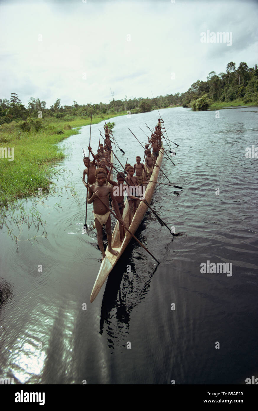 Bagair, canoes, Irian Jaya, Indonesia, Southeast Asia Stock Photo