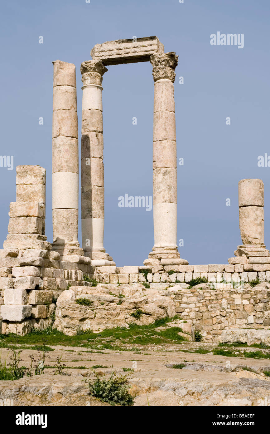 Temple of Hercules Citadel Amman Jordan Middle East Stock Photo