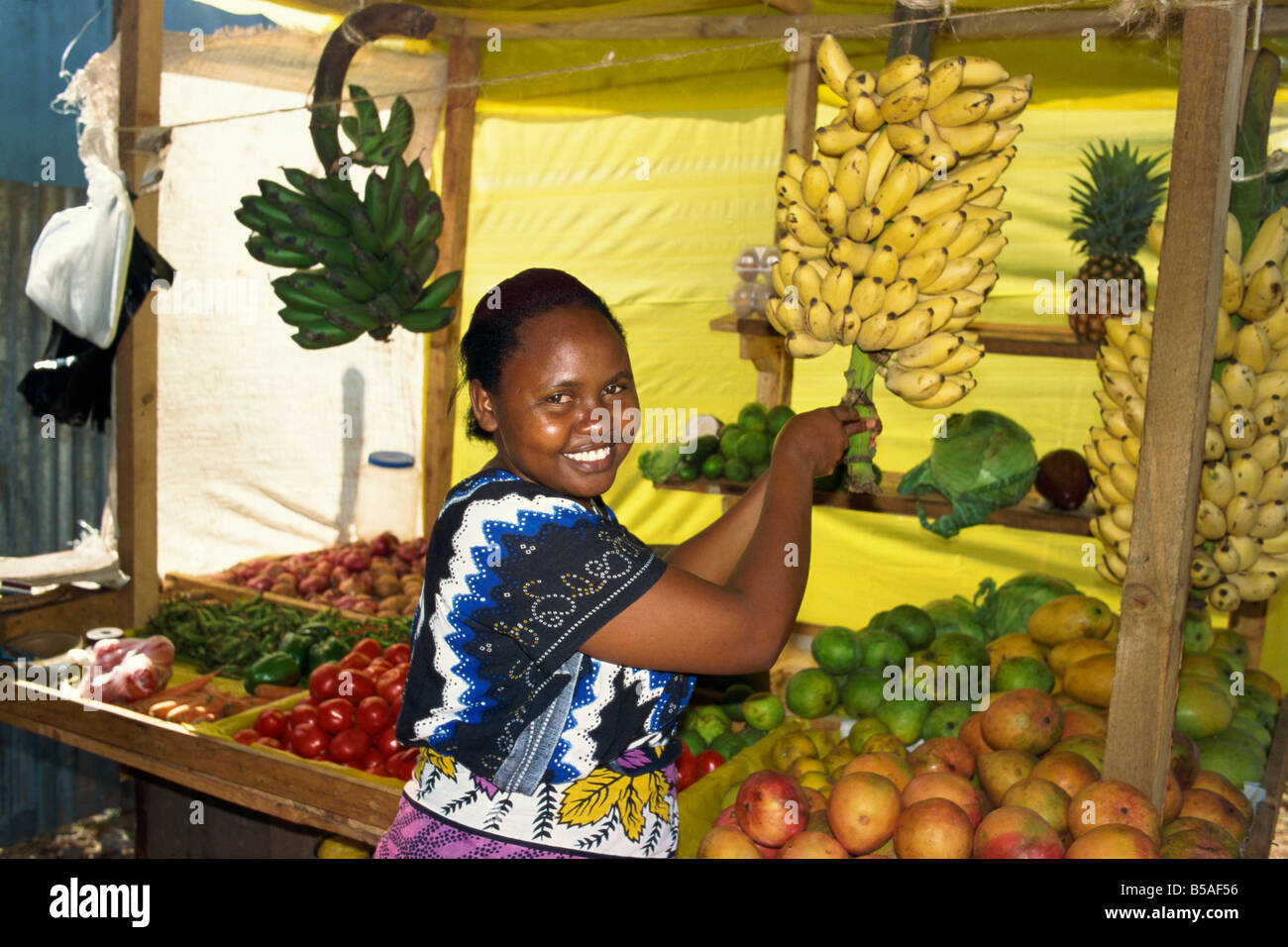Kiosk vendor Nyali near Mombasa Kenya East Africa Africa Stock Photo