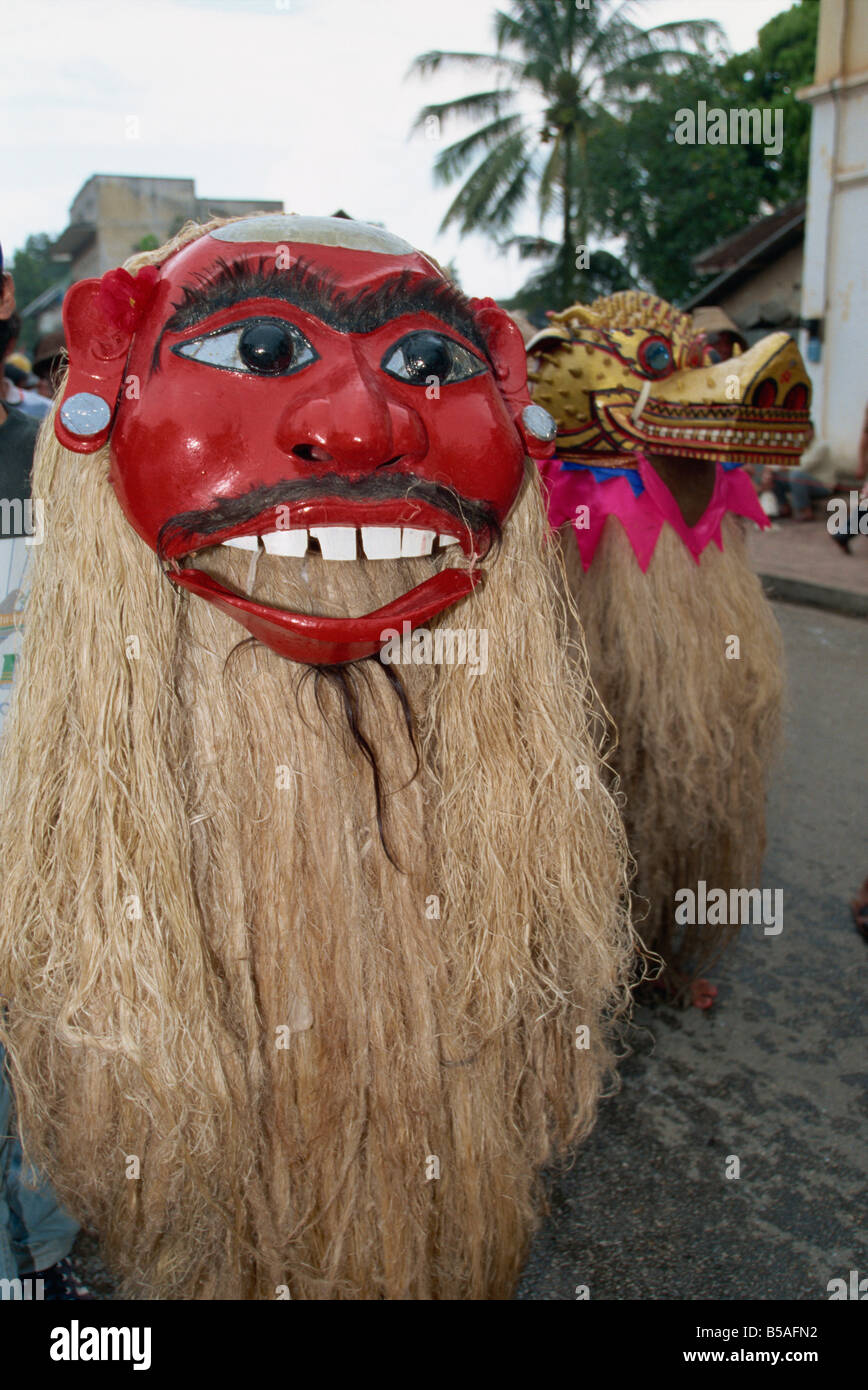 Pou and Nya Nyeu masks New Year Luang Prabang Laos Indochina Southeast Asia Asia Stock Photo
