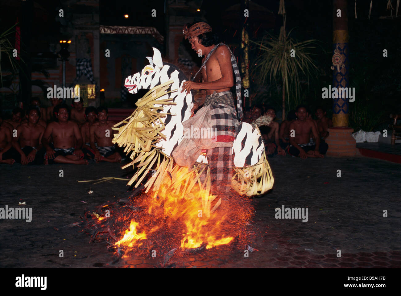 Fire dancing Bali Indonesia Asia RH Productions Stock Photo