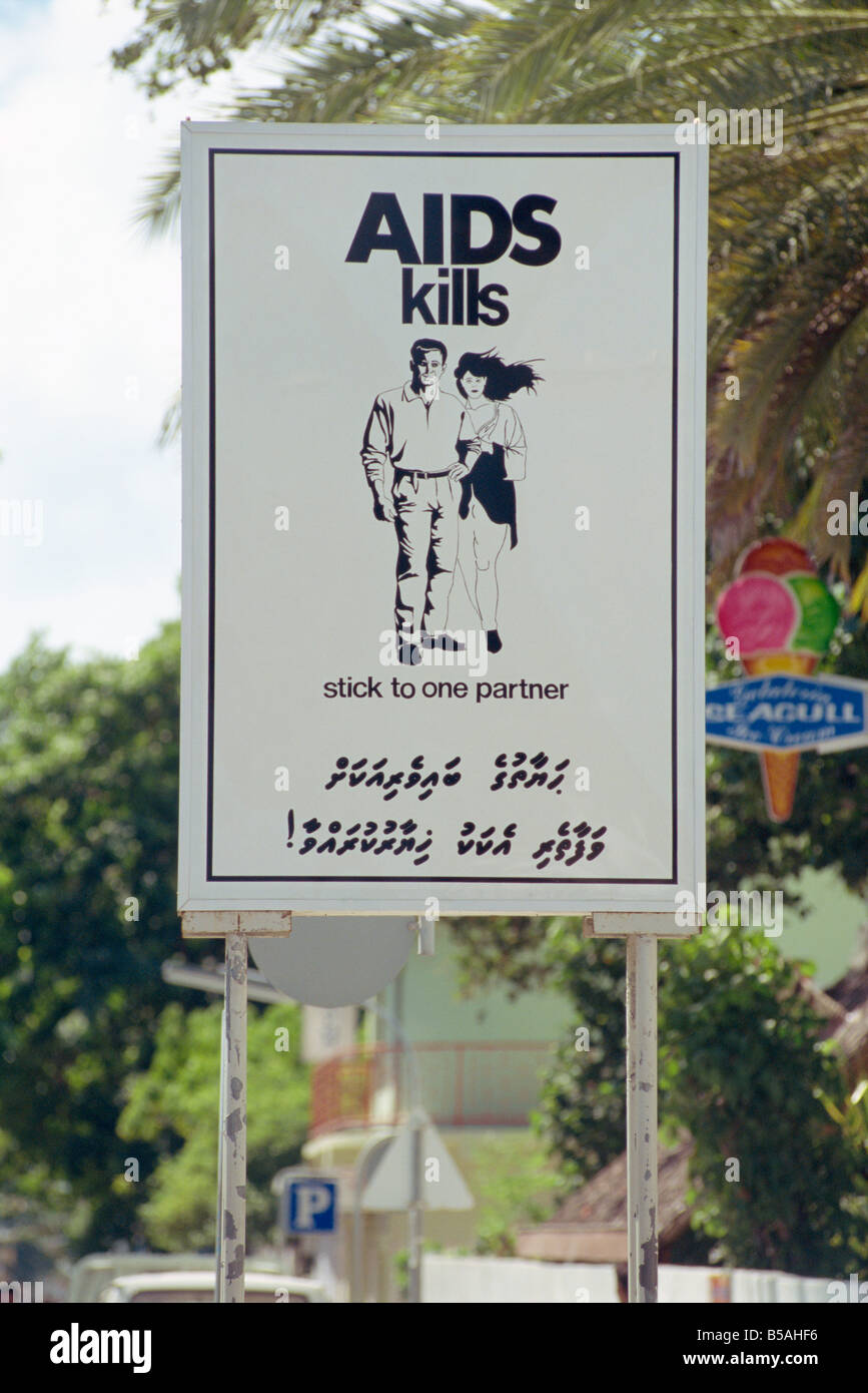 Aids sign Male Maldives Asia Stock Photo Alamy
