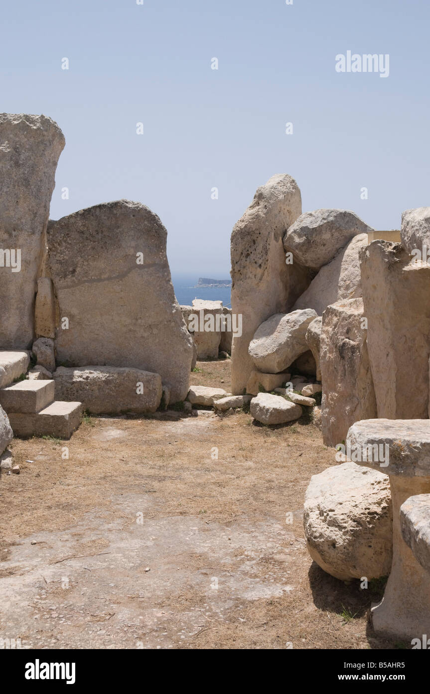 Hagar Qim, a megalithic temple, UNESCO World Heritage Site, Malta, Europe Stock Photo