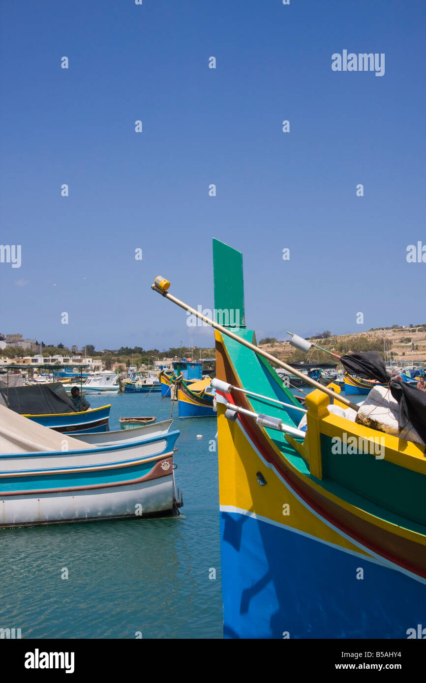 Traditional coloured boats, Marsaxlokk, Malta, Europe Stock Photo - Alamy