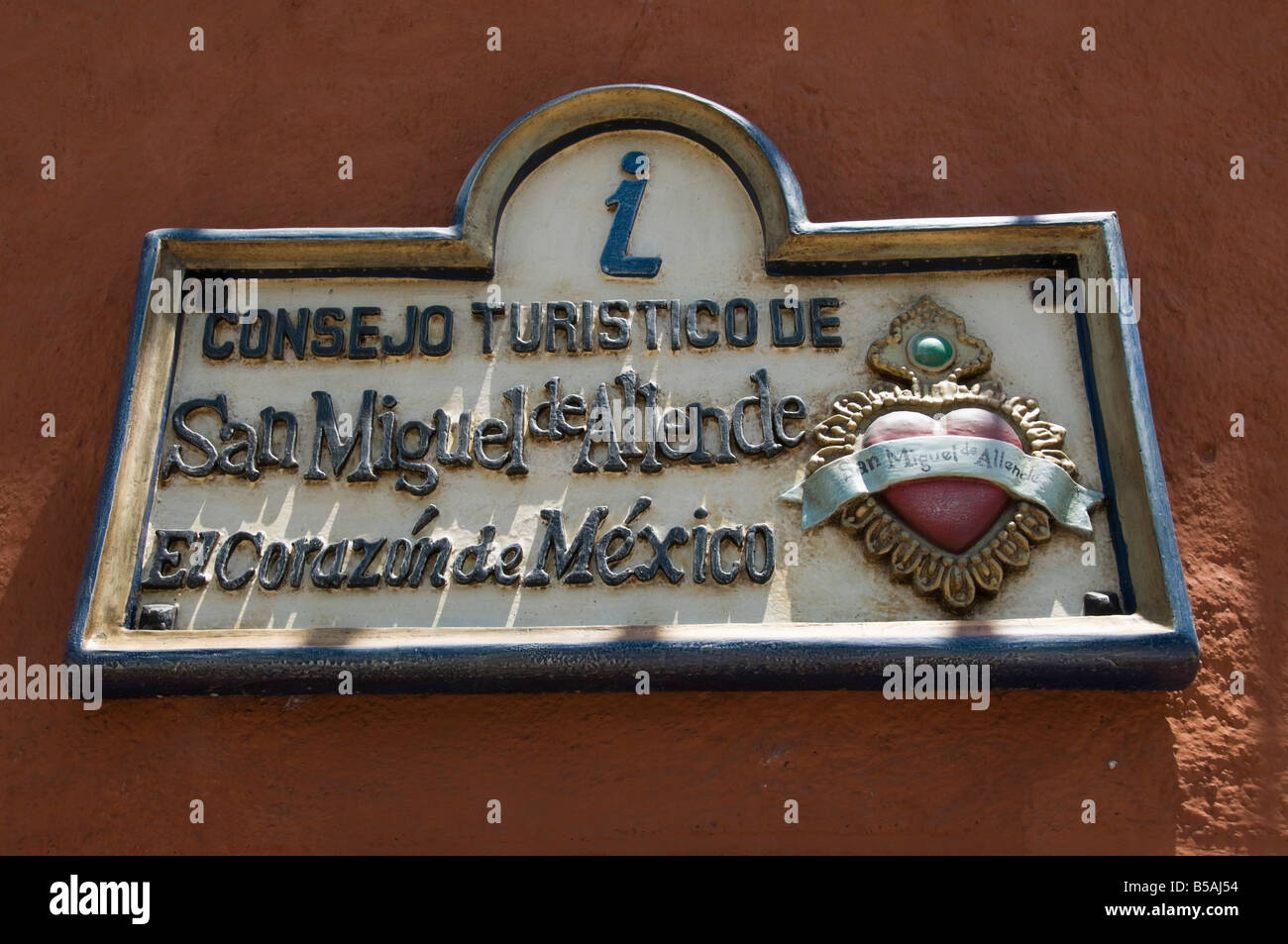 Tourist office sign, San Miguel, Guanajuato State, Mexico, North America Stock Photo