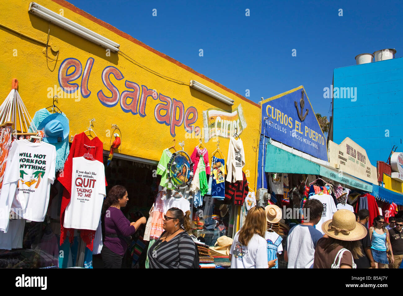 Stores, Ensenada City, Baja California, Mexico, North America Stock
