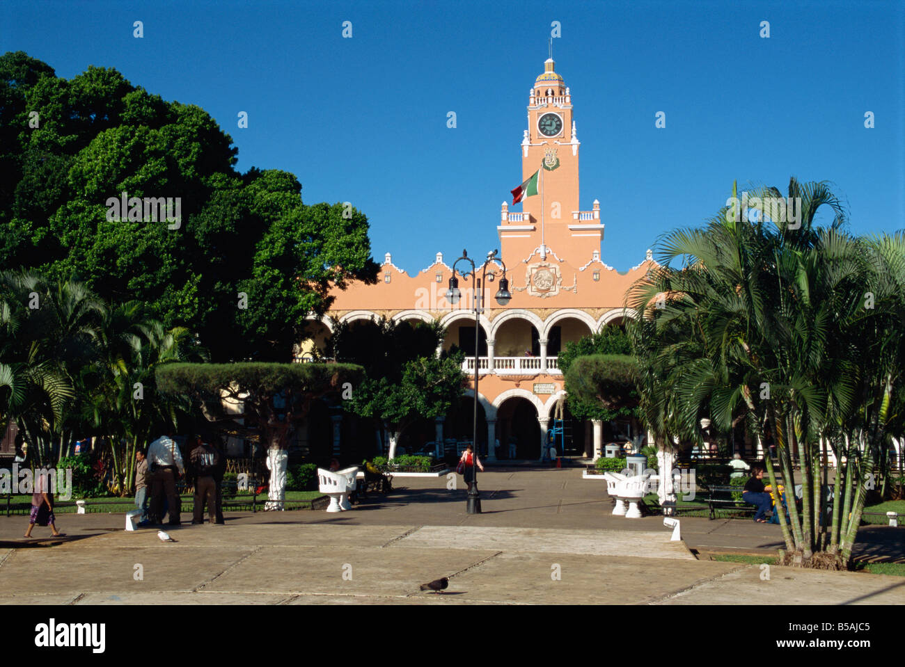Palacio Municipal in the Plaza Grande, Merida, Yucatan, Mexico, North America Stock Photo