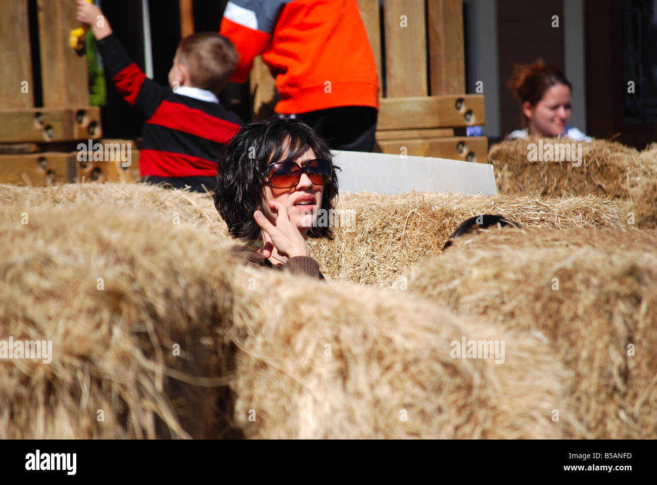Woman in sunglasses (headshot) Stock Photo
