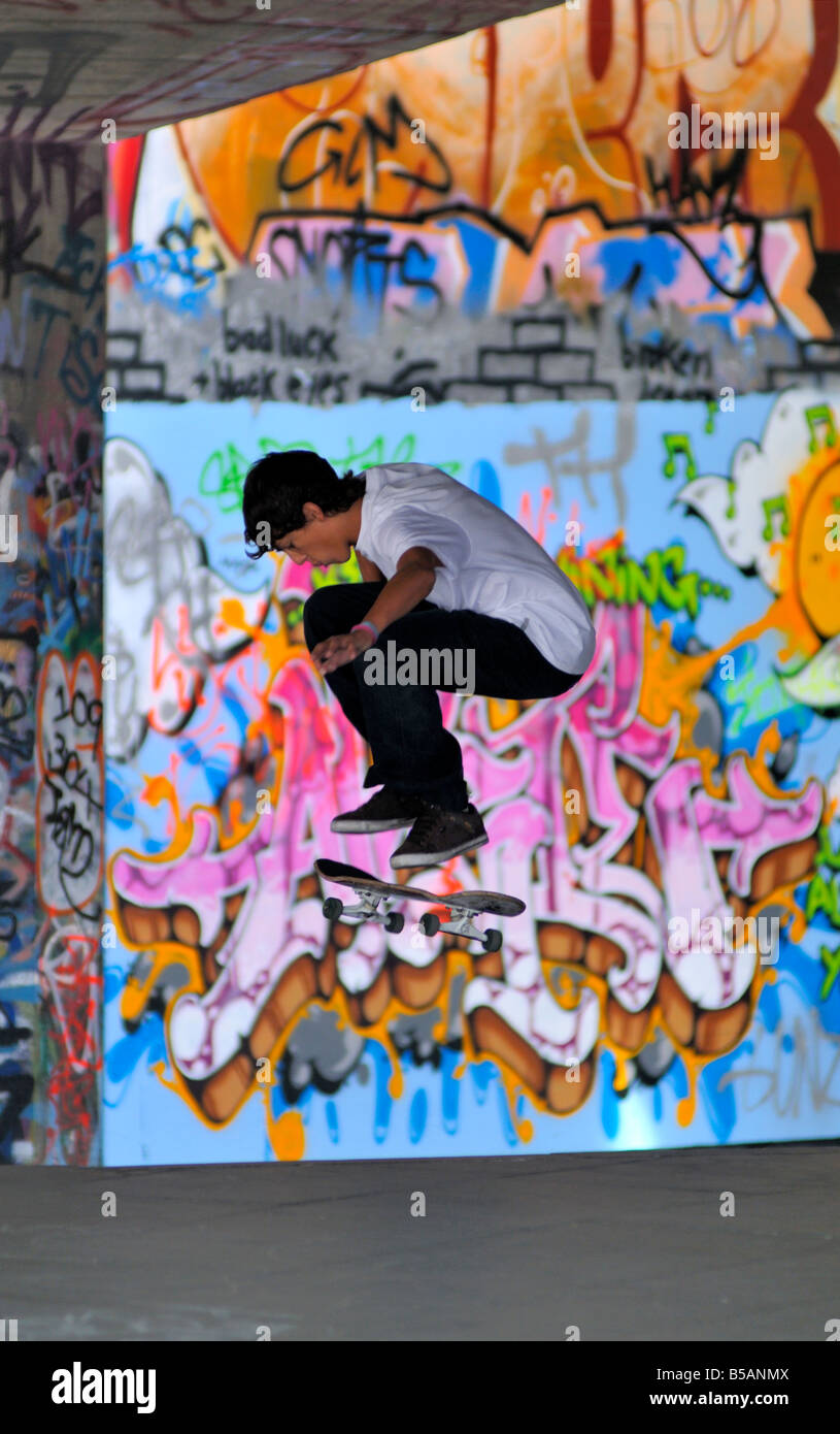 London southbank youth on a skateboard Stock Photo