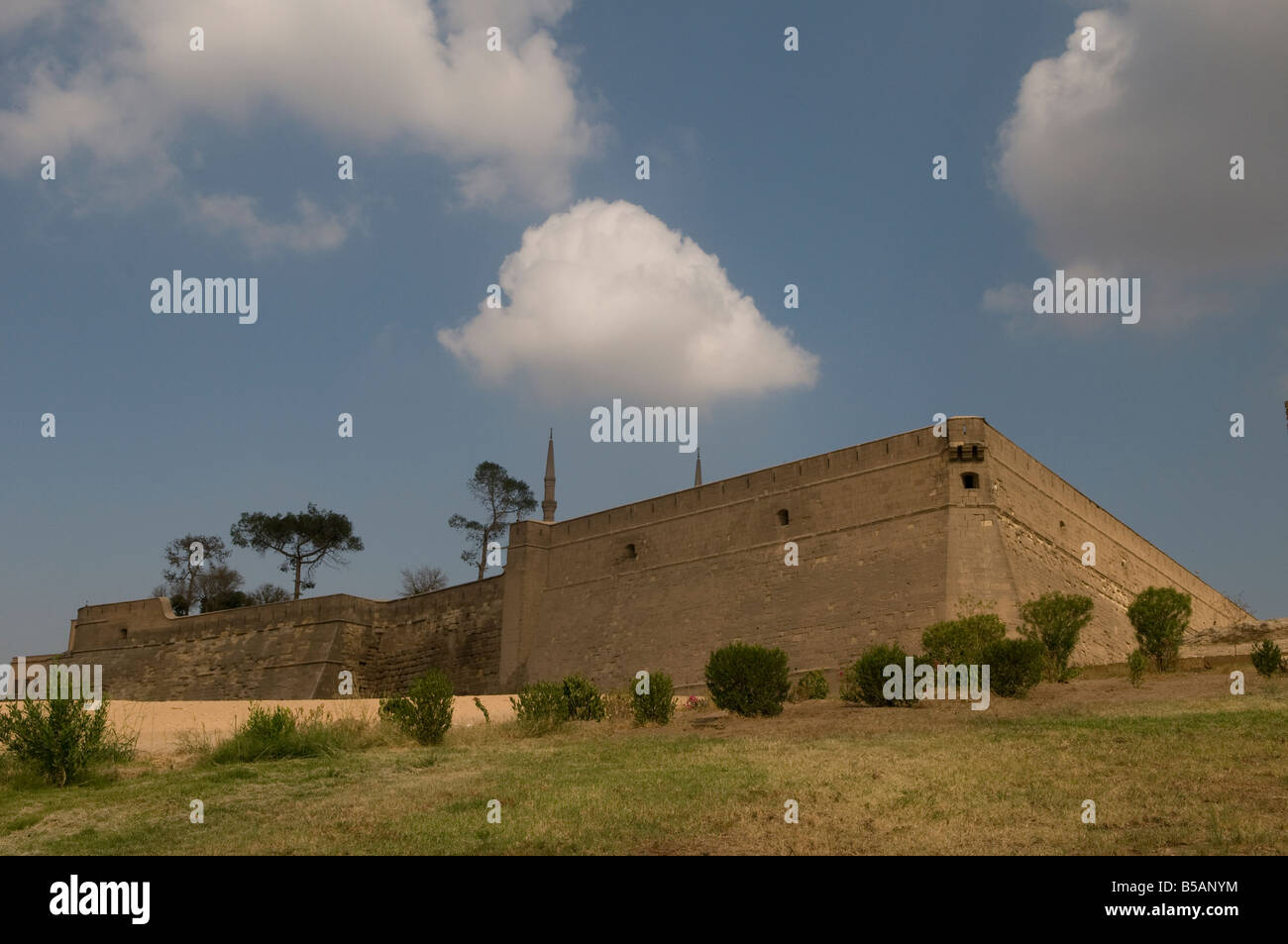 The external walls of Saladin or Salaḥ ad-Dīn Citadel a medieval Islamic fortification located on Mokattam hill in Cairo, Egypt Stock Photo