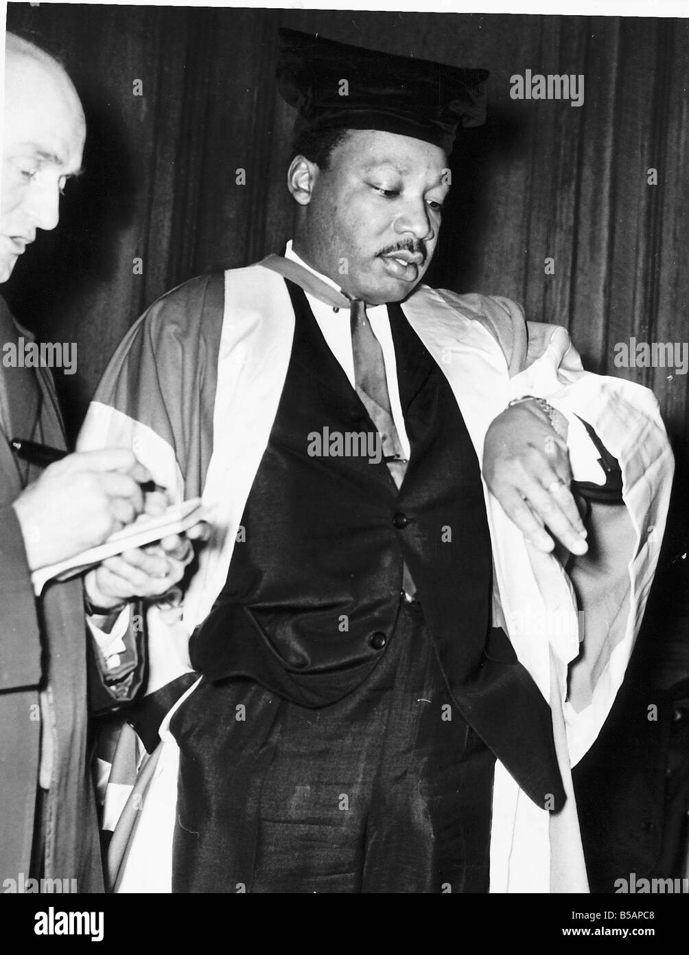 Martin Luther King American Civil Rights leader getting an Honoraray Degree of Doctor of law Stock Photo