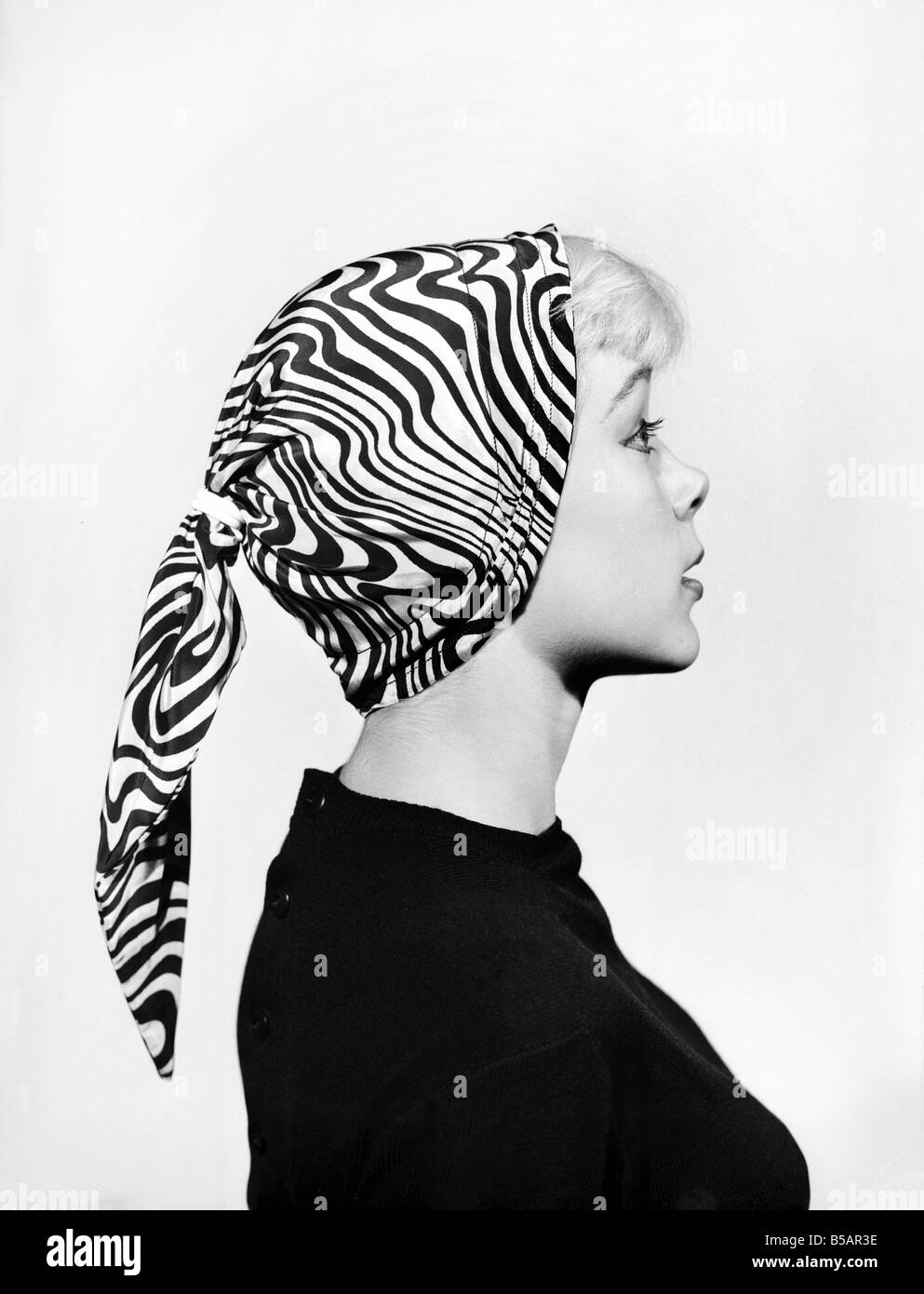 Clothing: Fashion: Head scarf. 1955 B249-004 Stock Photo