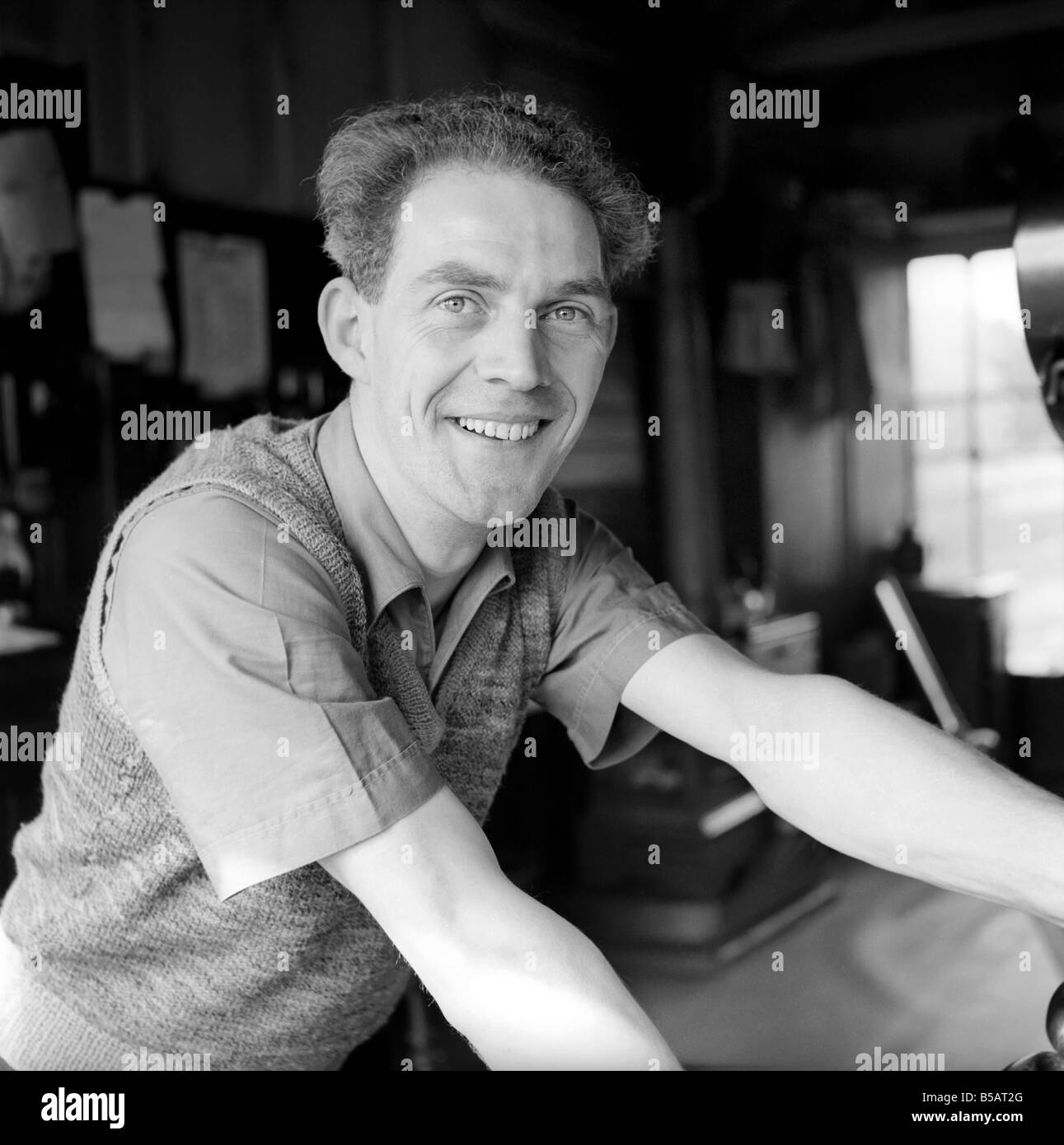 Occupation Signalman Peter Sage railway signalman seen here working