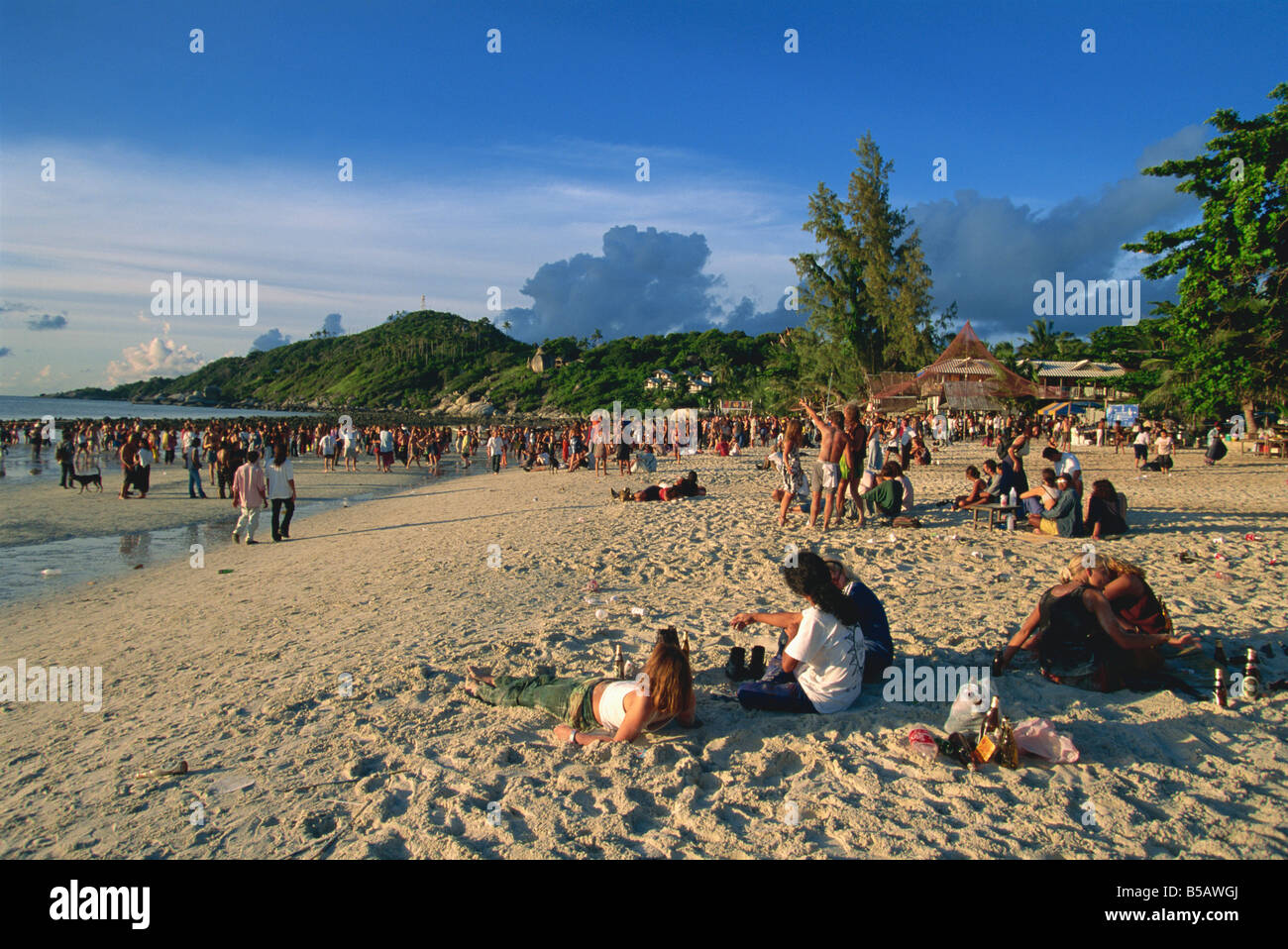 Full moon party, Haad Rin beach, Koh Pha Ngan, Thailand, Southeast Asia Stock Photo