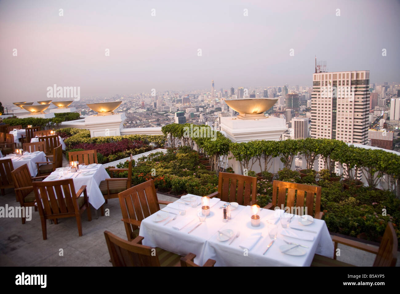 The Sirocco Bar and Restaurant, State Tower, Silom District, Bangkok, Thailand, Southeast Asia Stock Photo
