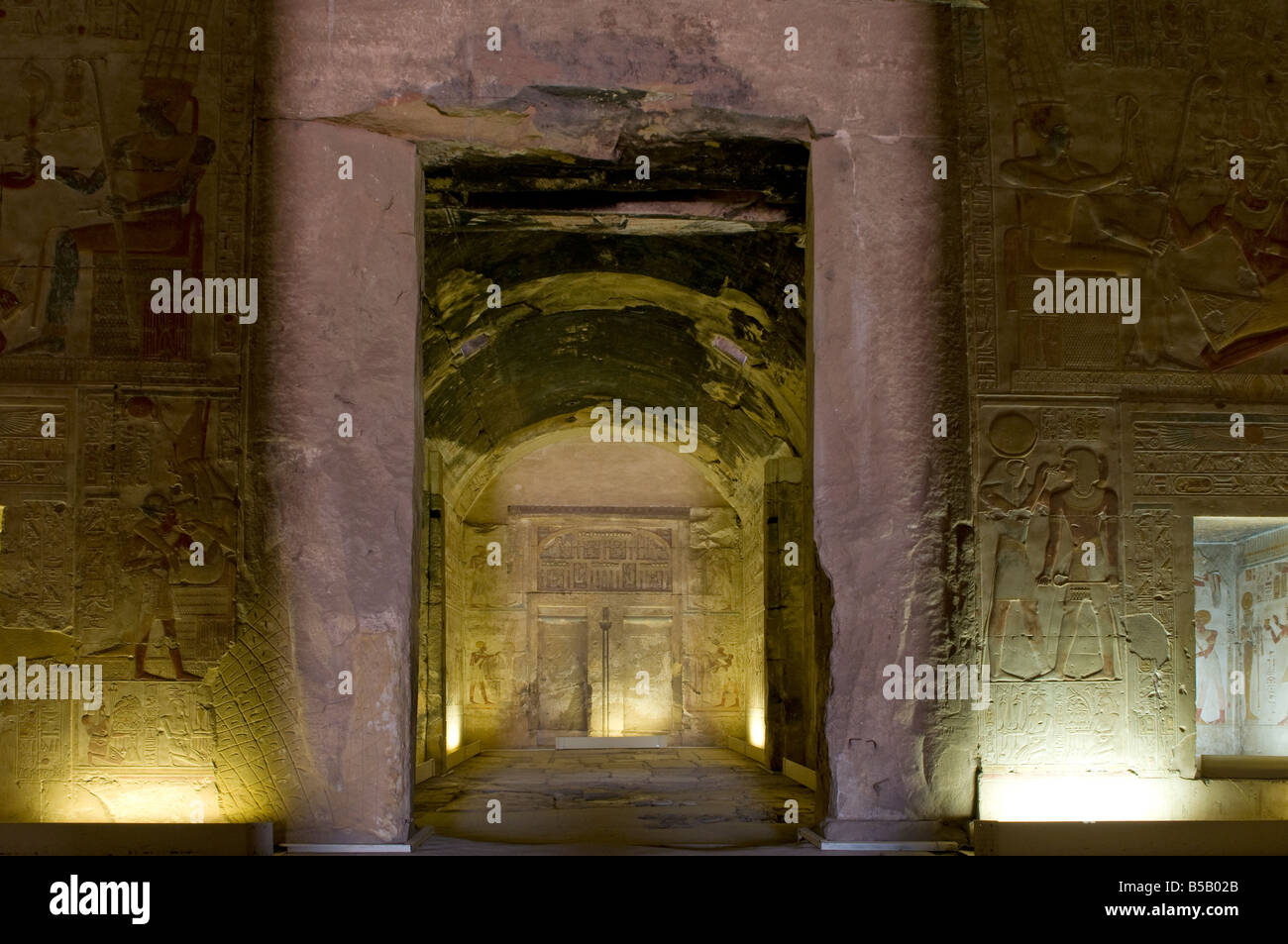 Inner sanctuary of temple of Seti I in Abydos one of the oldest cities ...