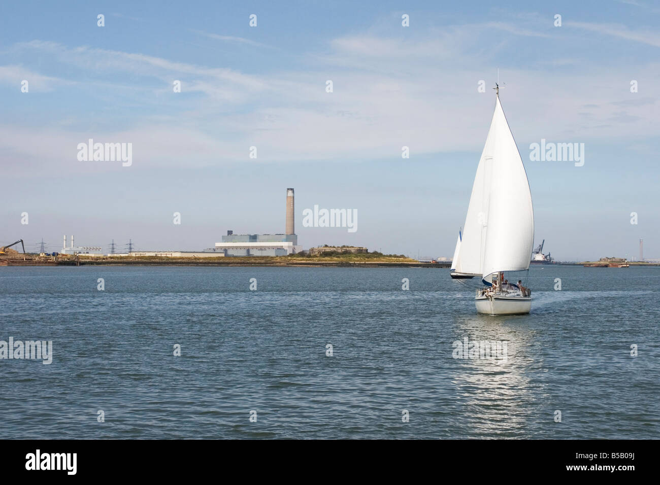 Sail Boat Power Stock Photo Alamy