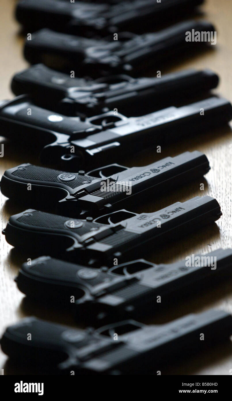 The plastic ball bearing guns which look like the real thing Stock