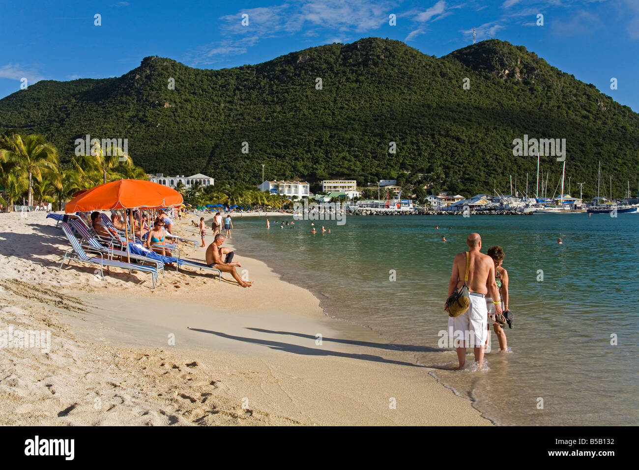 Great Bay Beach, Philipsburg, St. Maarten, Leeward Islands, Netherlands Antilles, West Indies