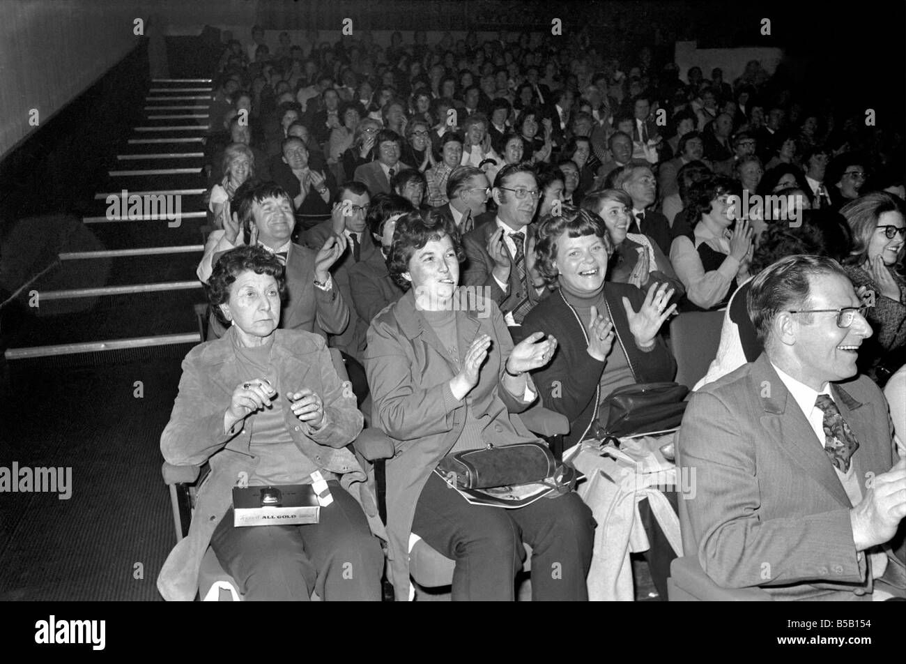 Crowds watching American singer Perry Como in Southport. April 1975 75 ...