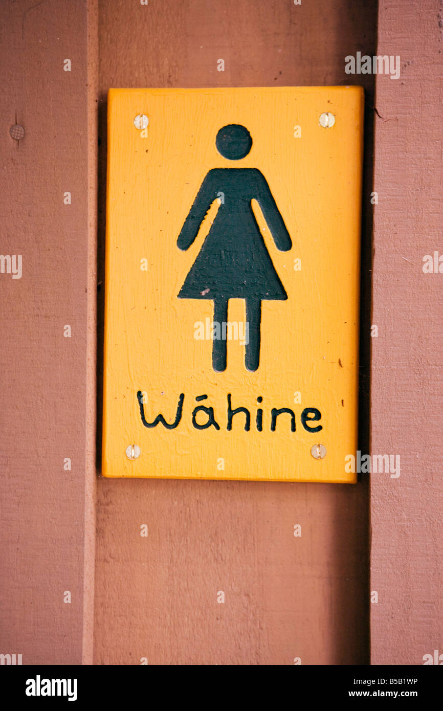 Sign on washroom door, New Zealand, Pacific Stock Photo - Alamy