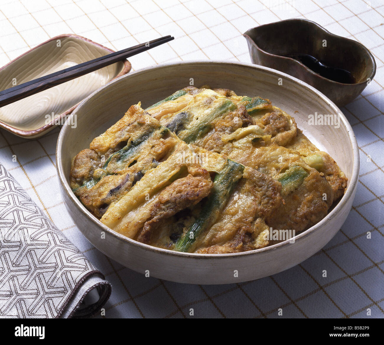 Korean Panfried Food Stock Photo