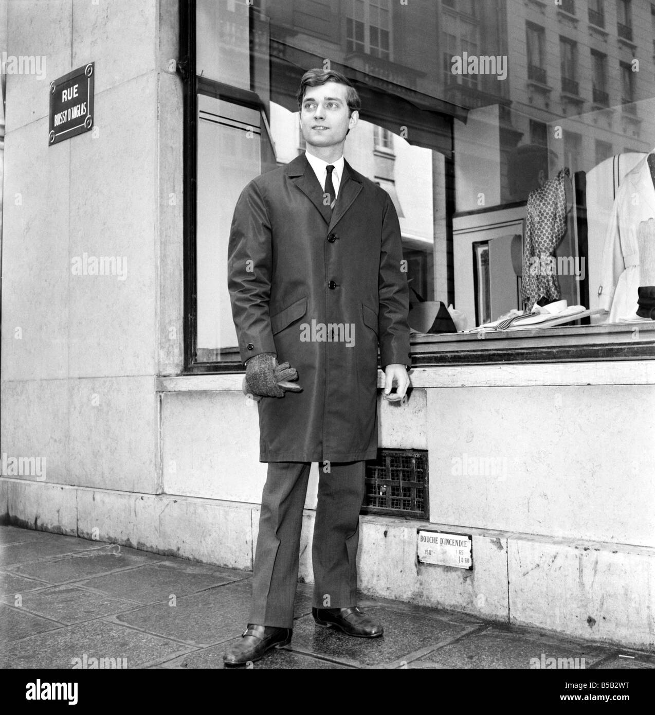Men modelling the latest 1963 menswear design's in the streets of Paris