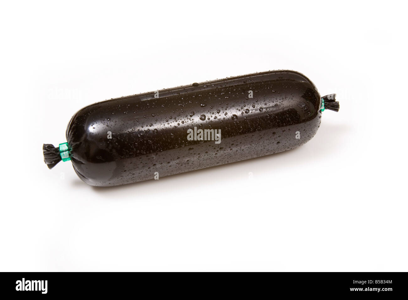 Black pudding sausage isolated on a white studio background Stock Photo Alamy