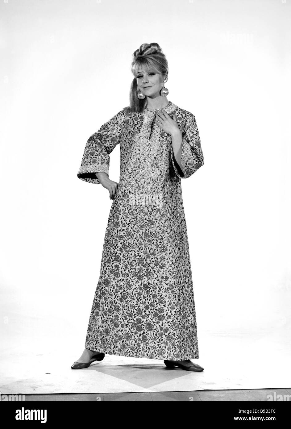 Model Marilyn Rickards seen here wearing a kaftan. Circa 1966 Stock Photo