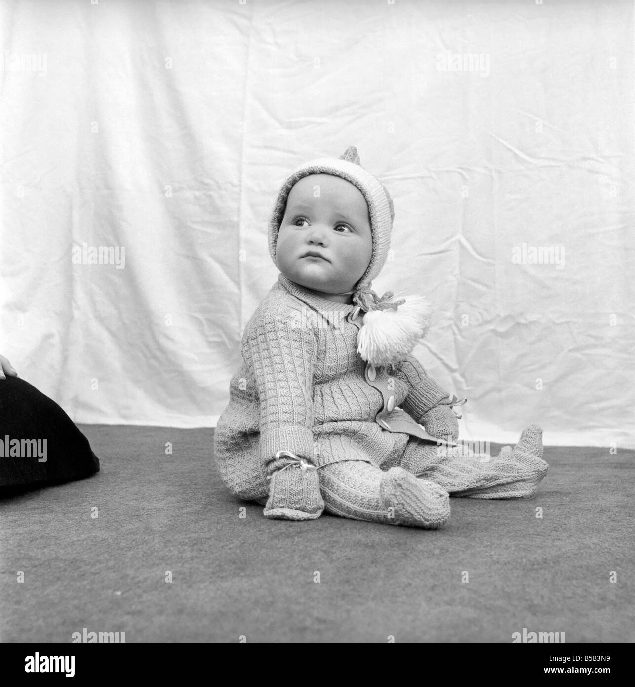 Clothing Children Babies Baby wearing a knitted suit with matching