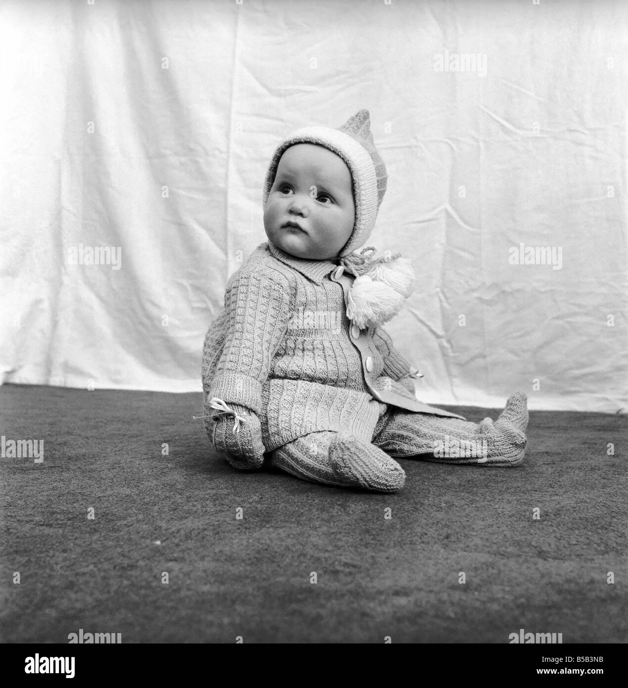 Clothing Children Babies Baby wearing a knitted suit with matching