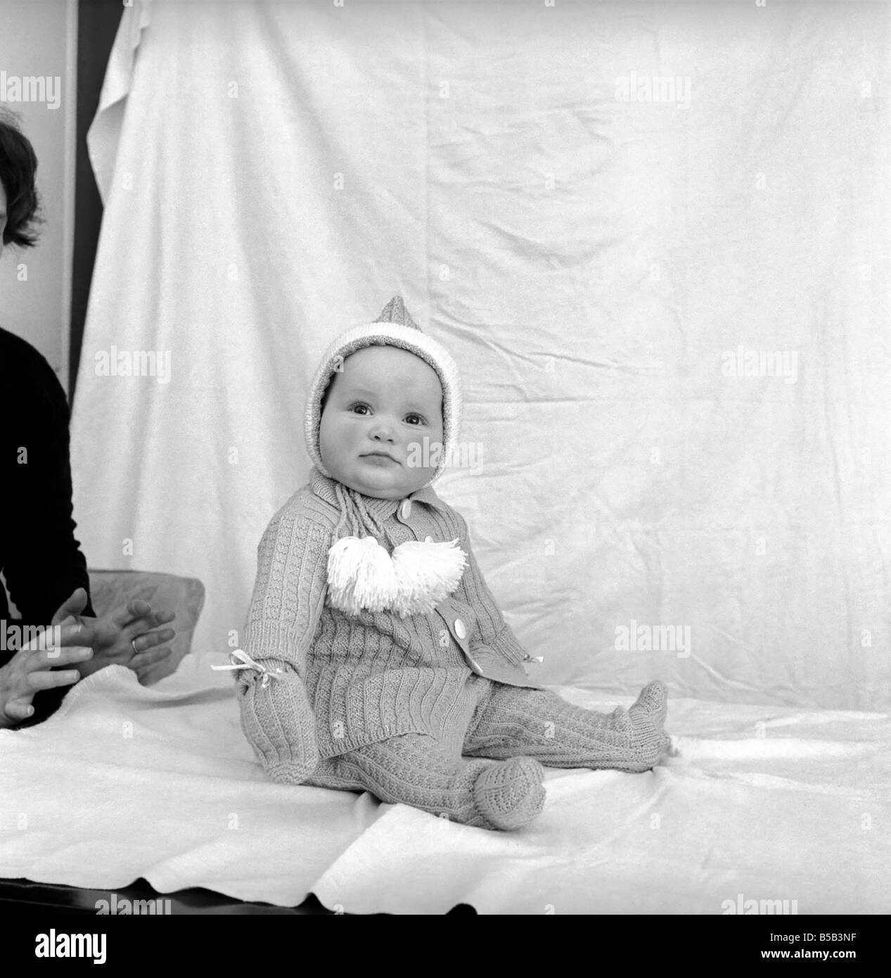 Clothing Children Babies Baby wearing a knitted suit with matching