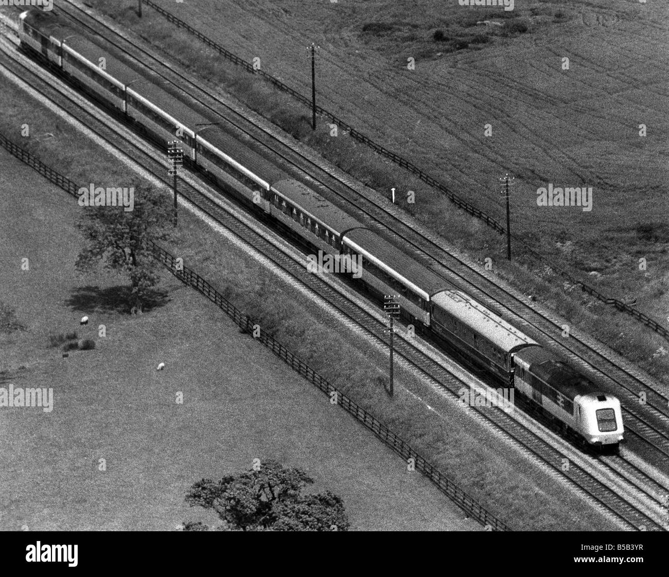 British Rail test their new high speed train out on the West Coast Line. &#13;&#10;June 1973 Stock Photo