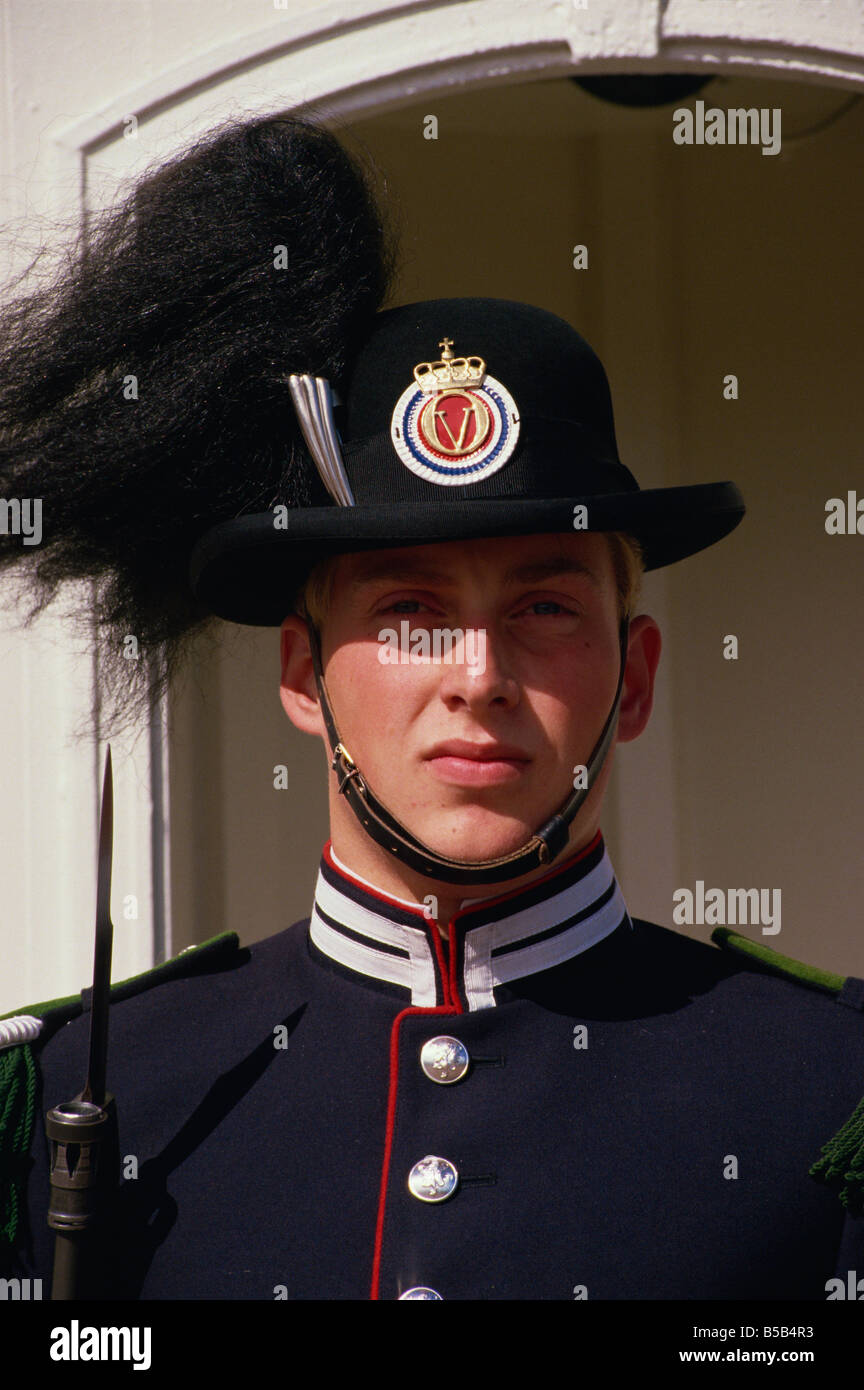 Palace guard Slottet Norway Scandinavia Europe Stock Photo