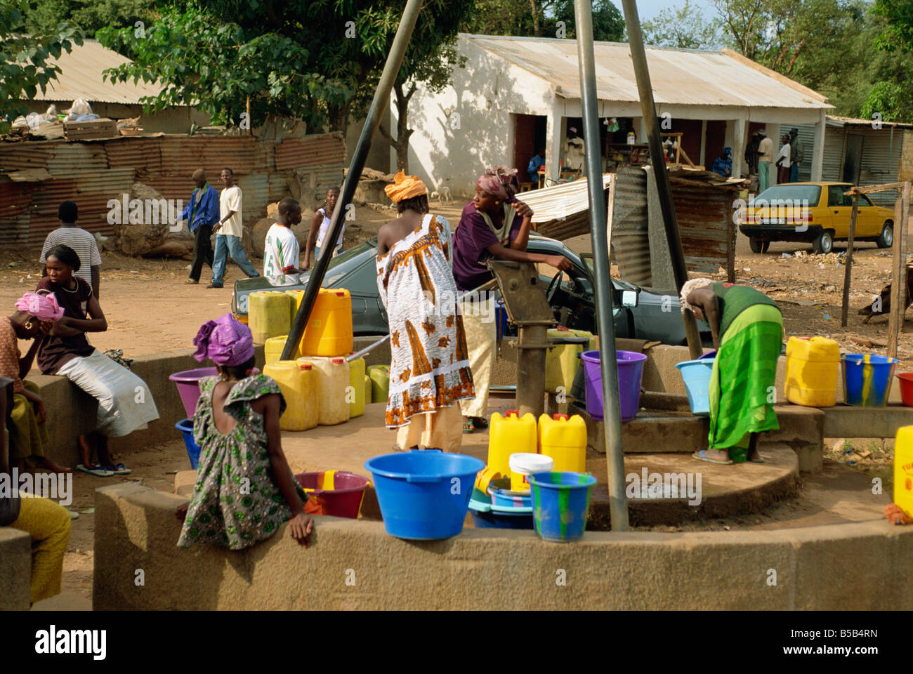 Communal well, near Banjul, Gambia, West Africa, AFrica Stock Photo