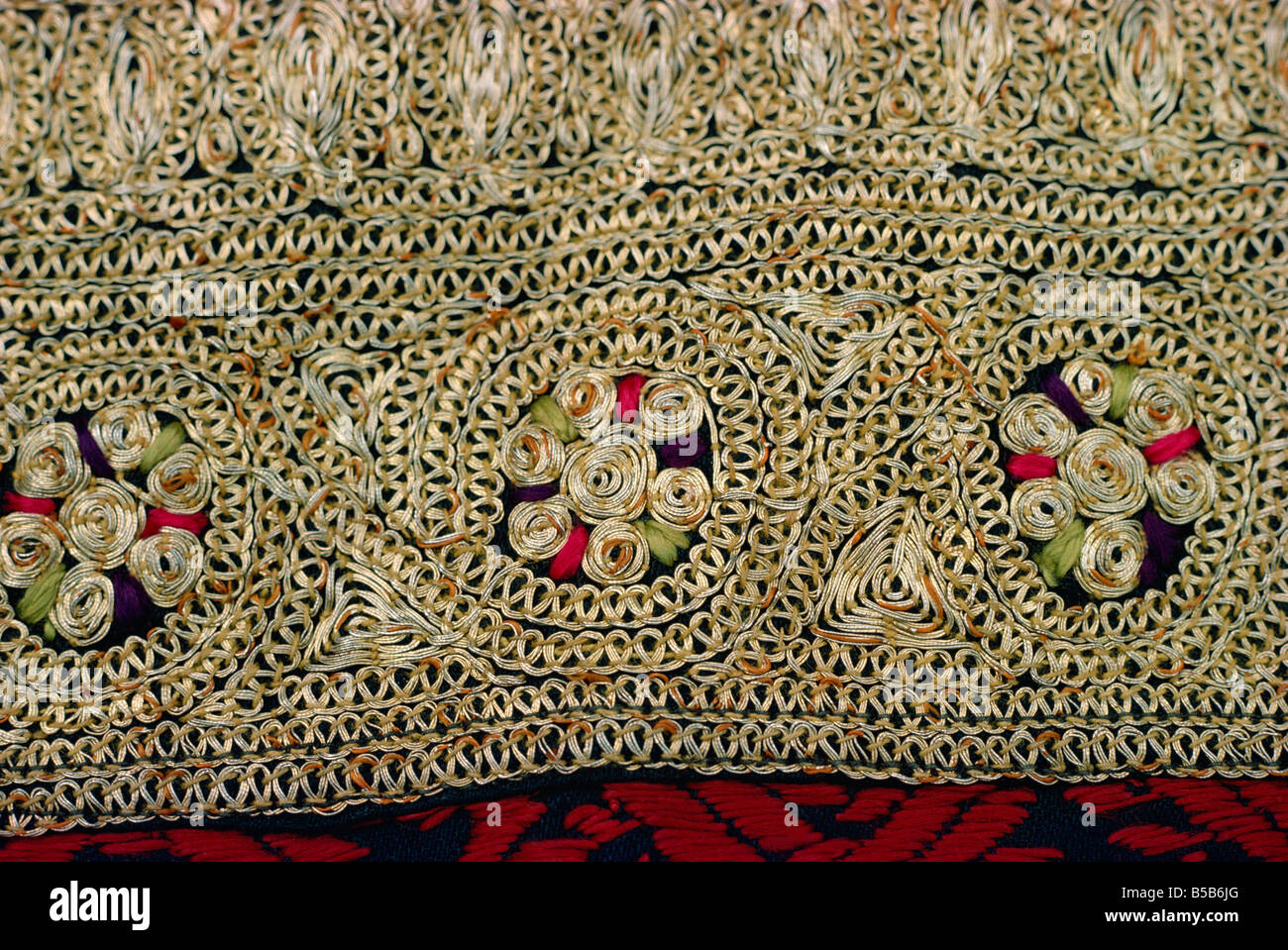 Detail of Kurta worn at weddings in the Punjab Pakistan Asia Stock Photo