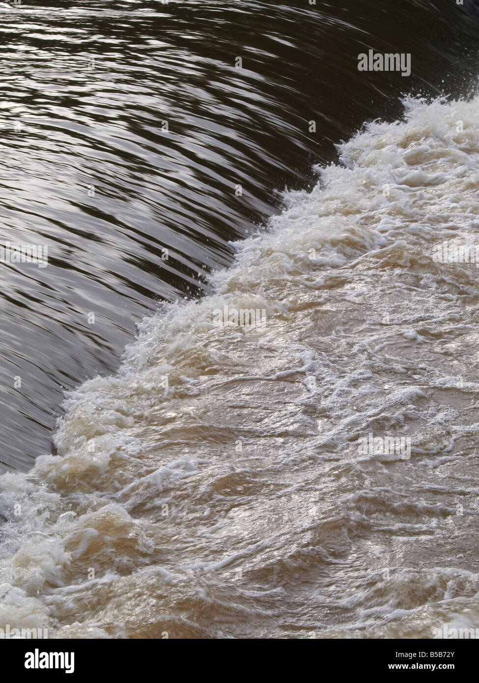 Weir on the River Torridge, Devon Stock Photo