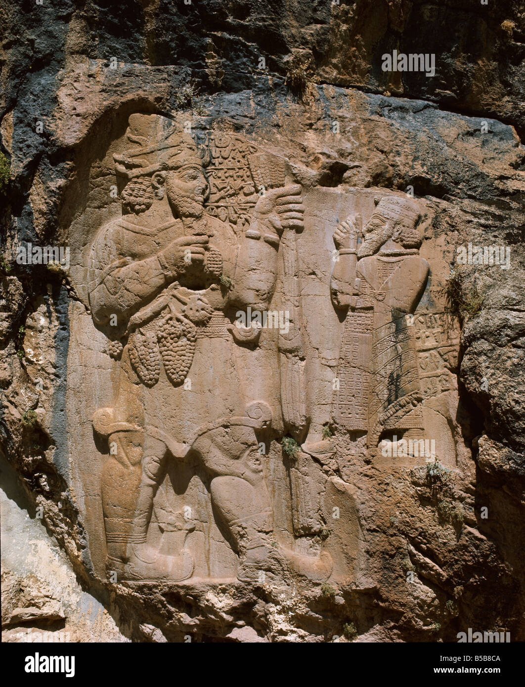 Rock relief of local Hittite ruler paying homage to the god of ...