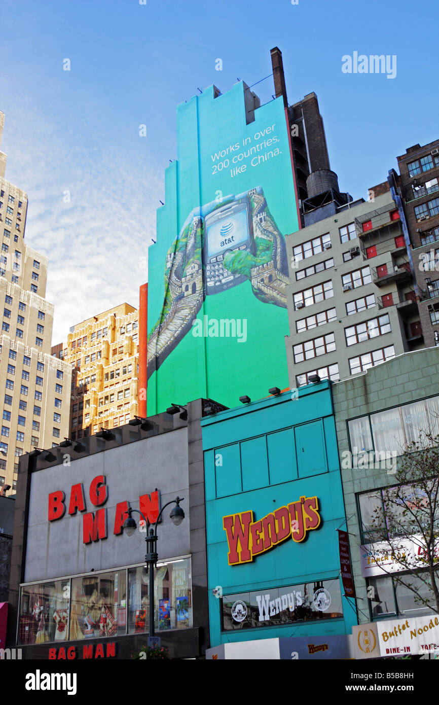 Advertisements and commercial signs in Manhatten Stock Photo